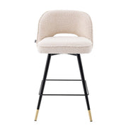 Taburete alto Cliff bouclé crema juego de 2