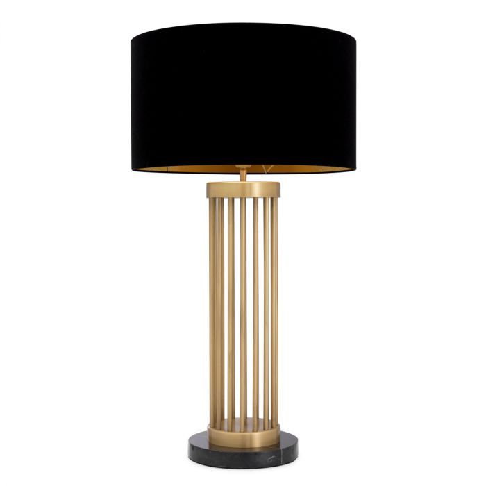 Table Lamp Condo antique brass finish incl shade