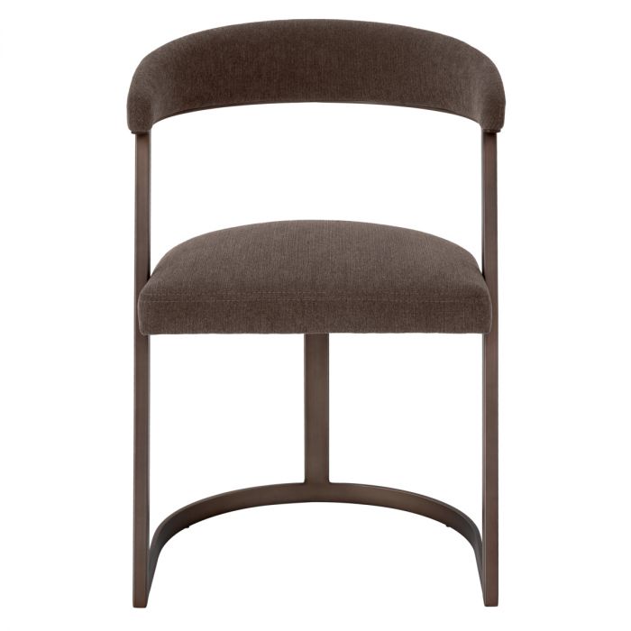 Dining Chair Dexter medium bronze finish abrasia grey