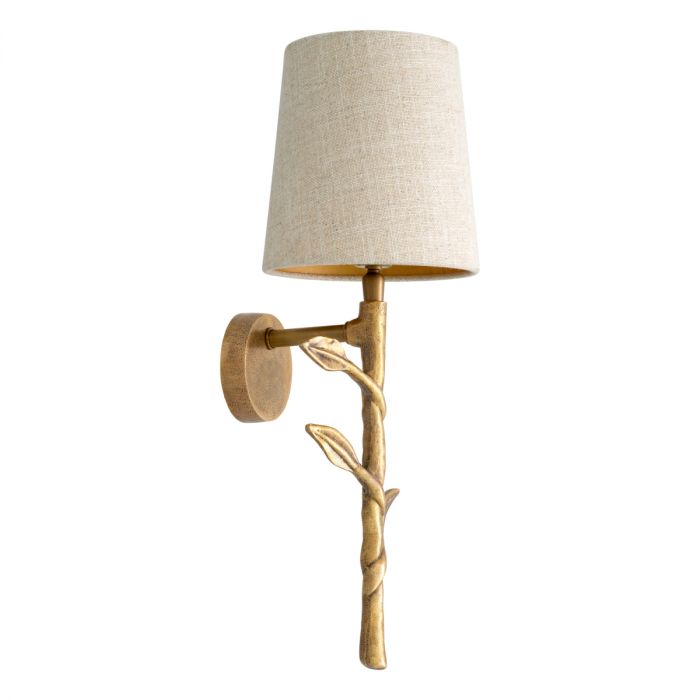 Wall Lamp Farini vintage brass finish incl shade