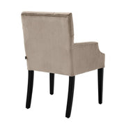 Silla de comedor Atena con brazo terciopelo gris savona