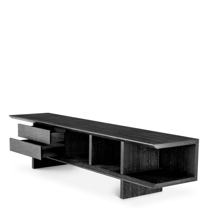 TV Cabinet Guerroro charcoal grey oak veneer