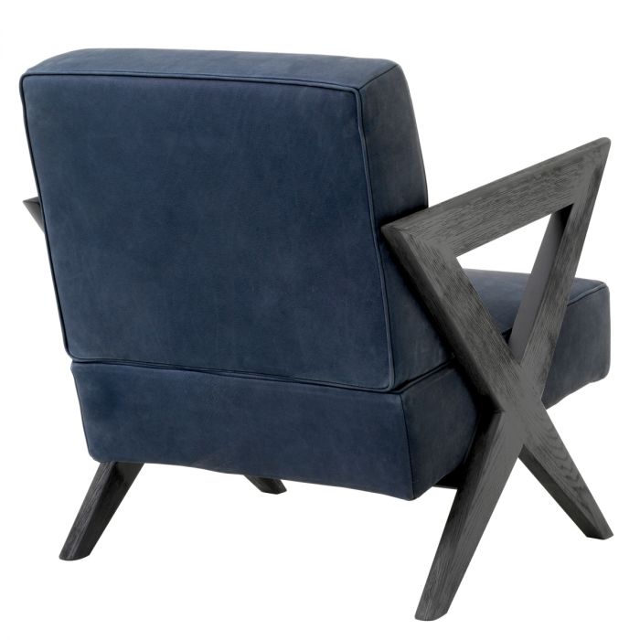 Chair Felippe black oak blue nubuck