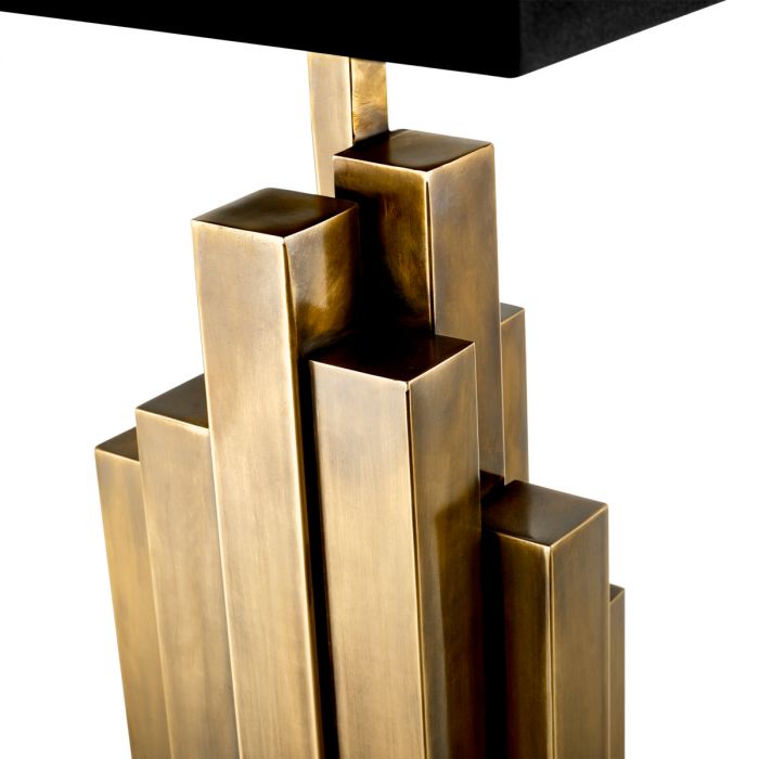 Table Lamp Beau Rivage vintage brass finish incl shade