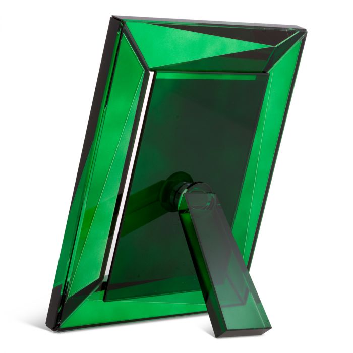 Picture Frame Obliquity L green crystal glass set of 2