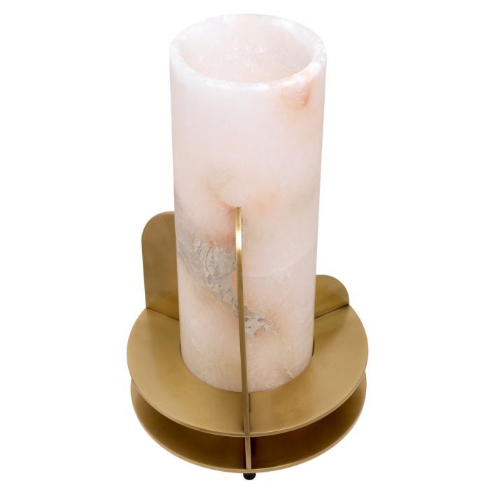 Table Lamp Claudel alabaster antique brass finish