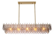 Chandelier Verbier rectangular light brushed brass finish