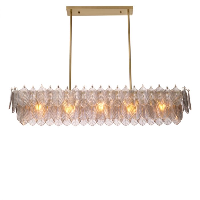Chandelier Verbier rectangular light brushed brass finish