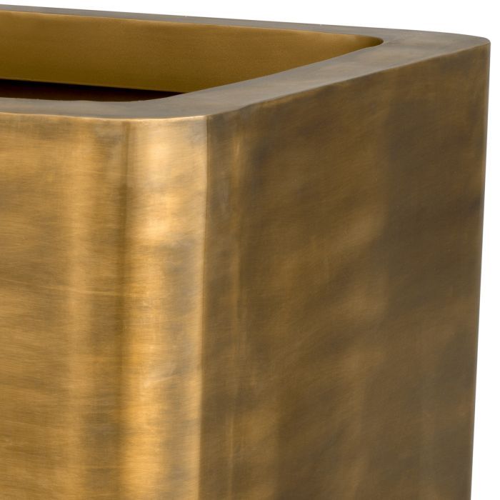 Planter Jasper square M vintage brass finish 70 x 70 x H. 60 cm