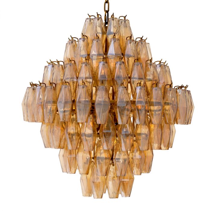 Chandelier Benini L antique brass finish