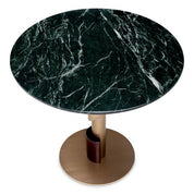 Dining Table Flow brushed brass green marble