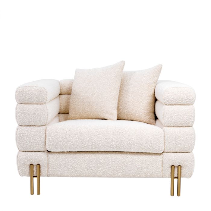 Silla York bouclé crema