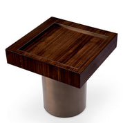 Side Table Otus square eucalyptus veneer bronze finish