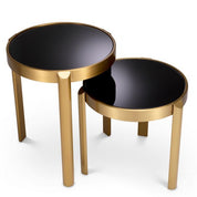 Side Table Buena brushed brass finish set of 2