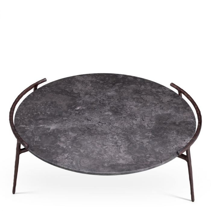 Coffee Table Arca grey marble bronze finish
