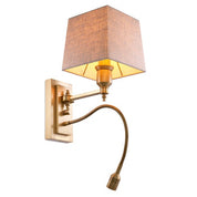 Wall Lamp Ellington antique brass finish incl shade