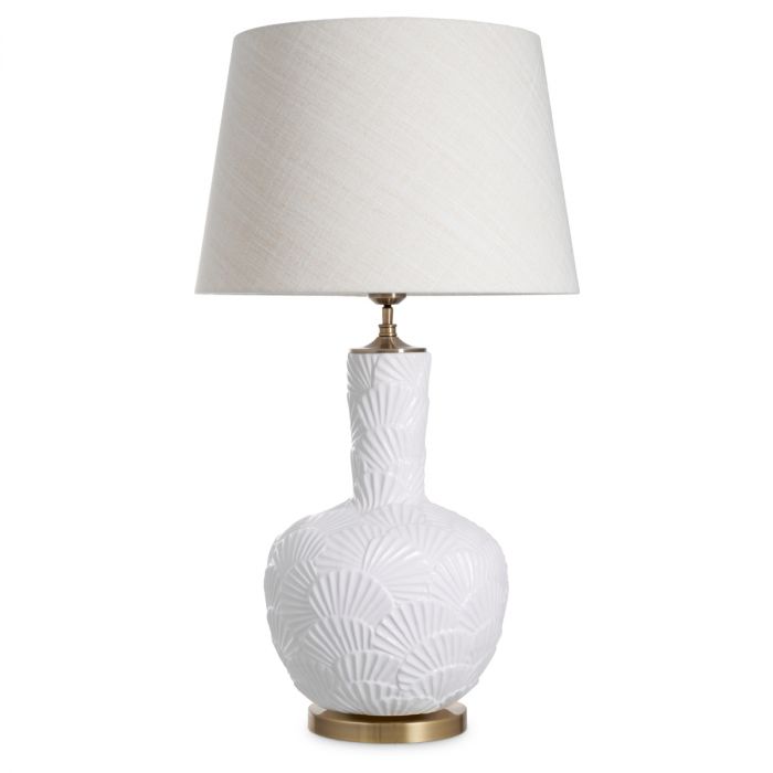 Table Lamp Andorra off-white ceramic incl shade