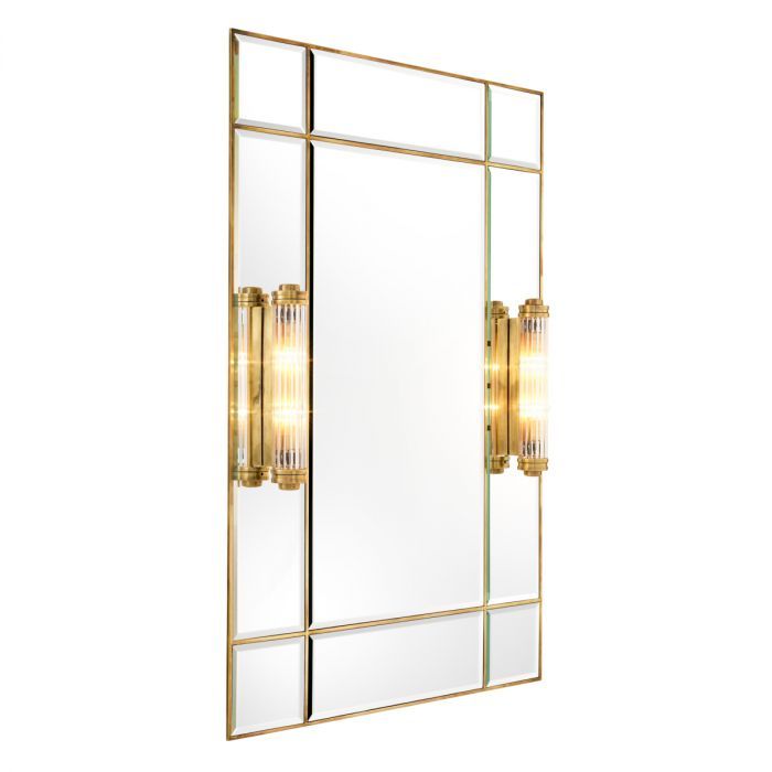 Mirror Beaumont with light vintage brass finish