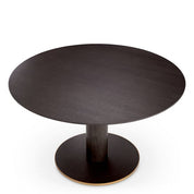 Dining Table Astro mocha oak veneer brushed brass finish