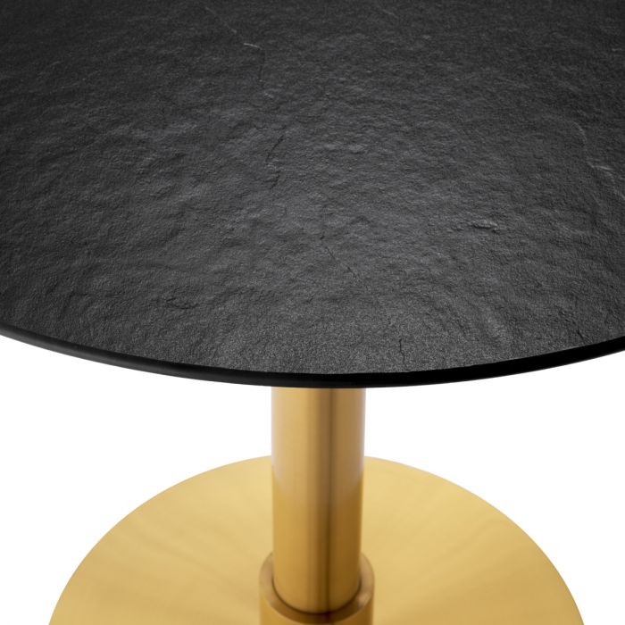 Dining Table Terzo Round brushed brass finish