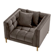 Silla Sienna savona terciopelo gris