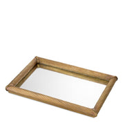 Tray Salvi Rectangular S vintage brass finish