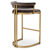 Counter Stool Dante brush brass savona grey velvet