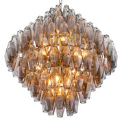 Chandelier Benini L nickel finish smoke glass