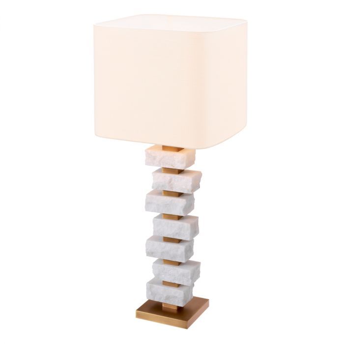 Table Lamp Amber L rough marble incl shade