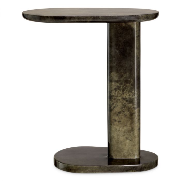 Mesa auxiliar Manuel gris alto brillo
