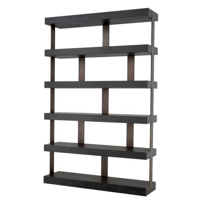 Cabinet Dalmar charcoal grey oak veneer