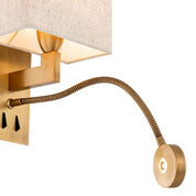 Wall Lamp Reading antique brass finish incl shade