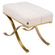 Stool Adonia brushed brass finish bouclé cream