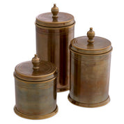 Box Gaston vintage brass finish set of 3