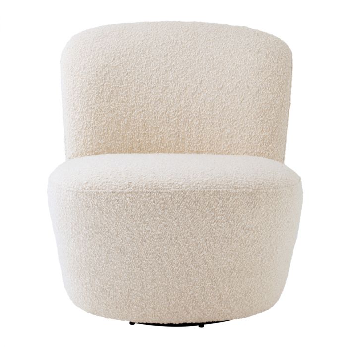 Silla giratoria Doria bouclé crema