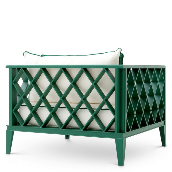 Silla de exterior Ocean Club verde Blaise blanco roto verde florent