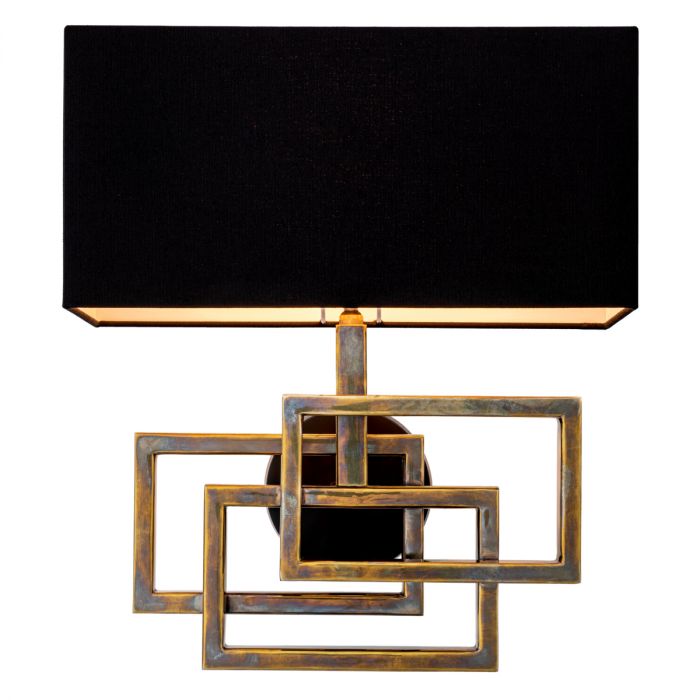 Wall Lamp Windolf vintage brass finish incl shade