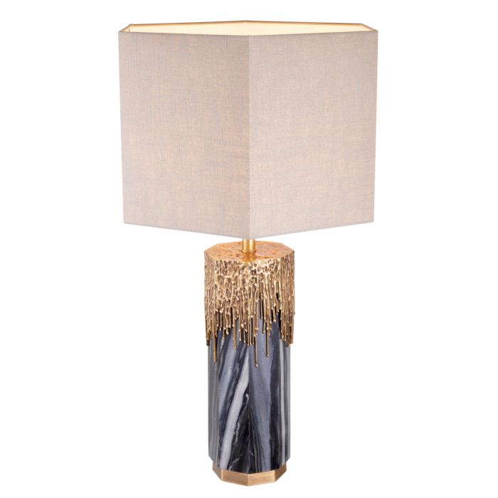 Table Lamp Miller vintage brass finish incl shade