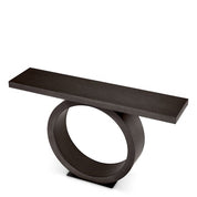 Console Table Odis mocha oak veneer bronze finish