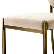 Dining Chair Scribe dark brass greige velvet
