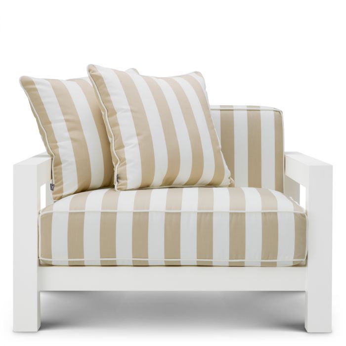 Silla de exterior Cap-Antibes blanco mate florent beige