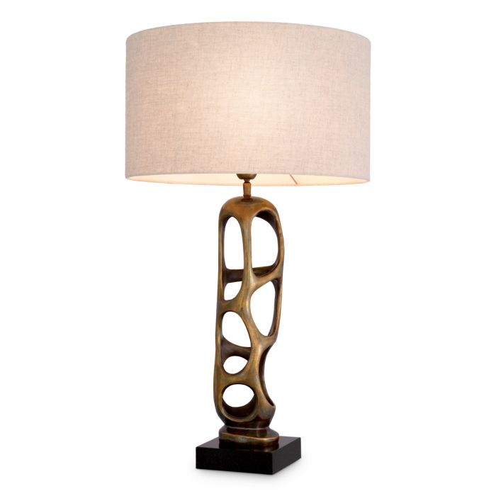 Table Lamp Kearny vintage brass finish incl shade