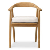 Silla de comedor de exterior Beale teca natural flores blanco roto