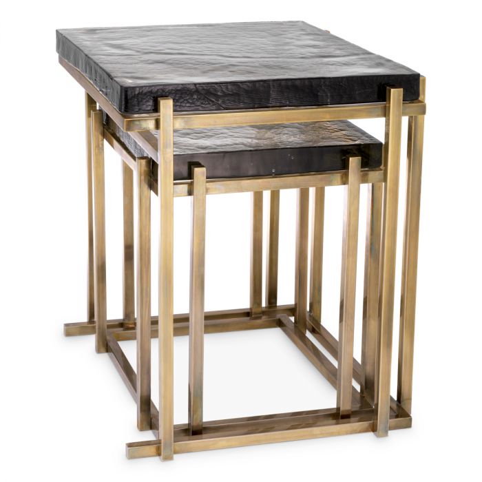 Side Table Niemeyer vintage brass finish set of 2