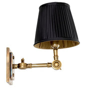 Wall Lamp Wentworth Single vintage brass finish incl black shade