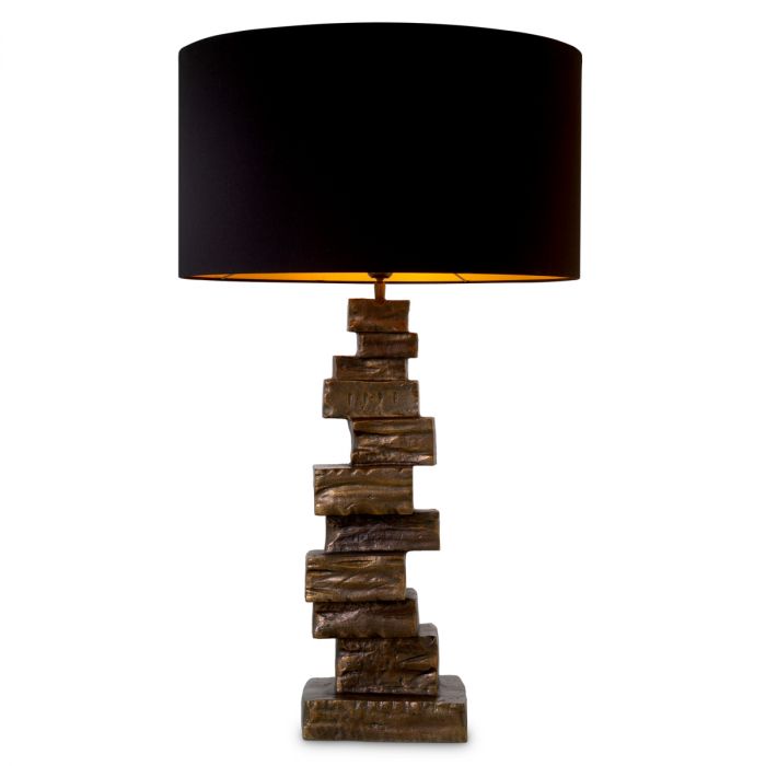 Table Lamp Bellani vintage brass finish incl shade