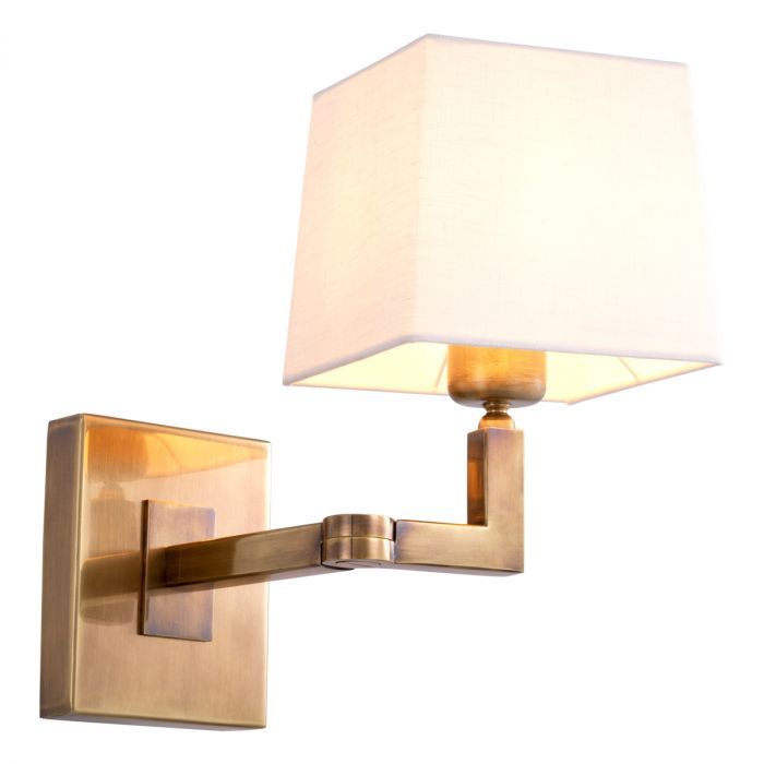 Wall Lamp Cambell vintage brass finish incl shade
