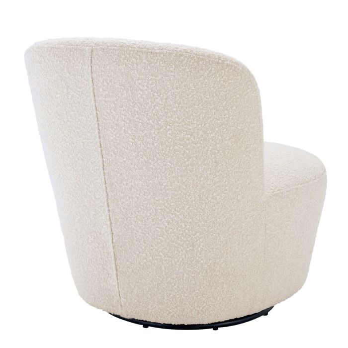 Silla giratoria Doria bouclé crema