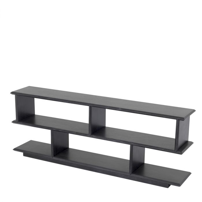 Cabinet Garcia low charcoal grey oak veneer