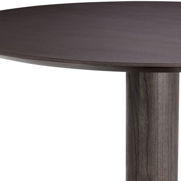 Dining Table Astro mocha oak veneer brushed brass finish